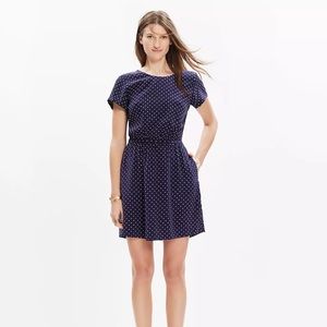 Madewell Navy Star dotted dress